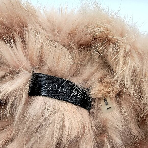 Love Taken 100%  Rabbit fur  Long vest With Textured Knit Sides  Size M - Picture 13 of 16